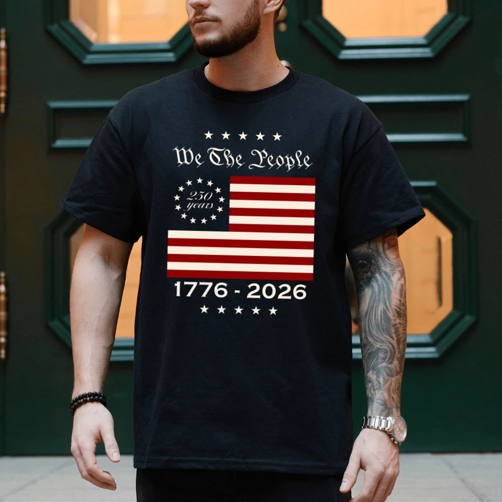 We The People 1776 2026 USA Flag T-Shirt - 250 Years Anniversary Gift for Him & Her - back view