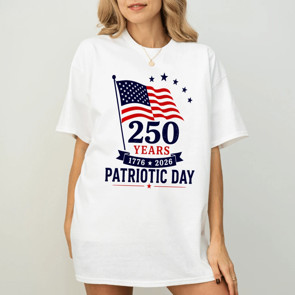 250 Years Patriotic Day T-Shirt - USA Flag Independence Day Gift for Him & Her - back view