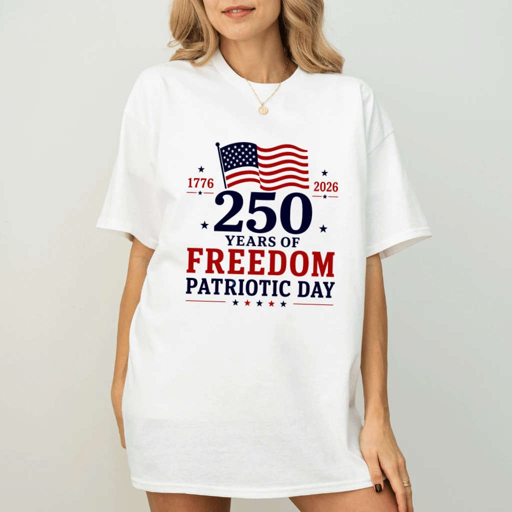 Patriotic 250 Years of Freedom T-Shirt - 1776 - 2026 Independence Gift for Him & Her - back view