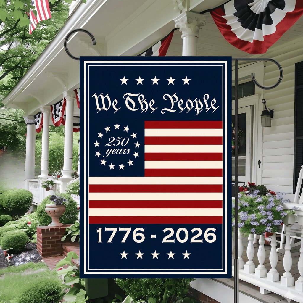 We The People USA 250 Years Garden Flag - 4th of July Gift for Him & Her - detail view
