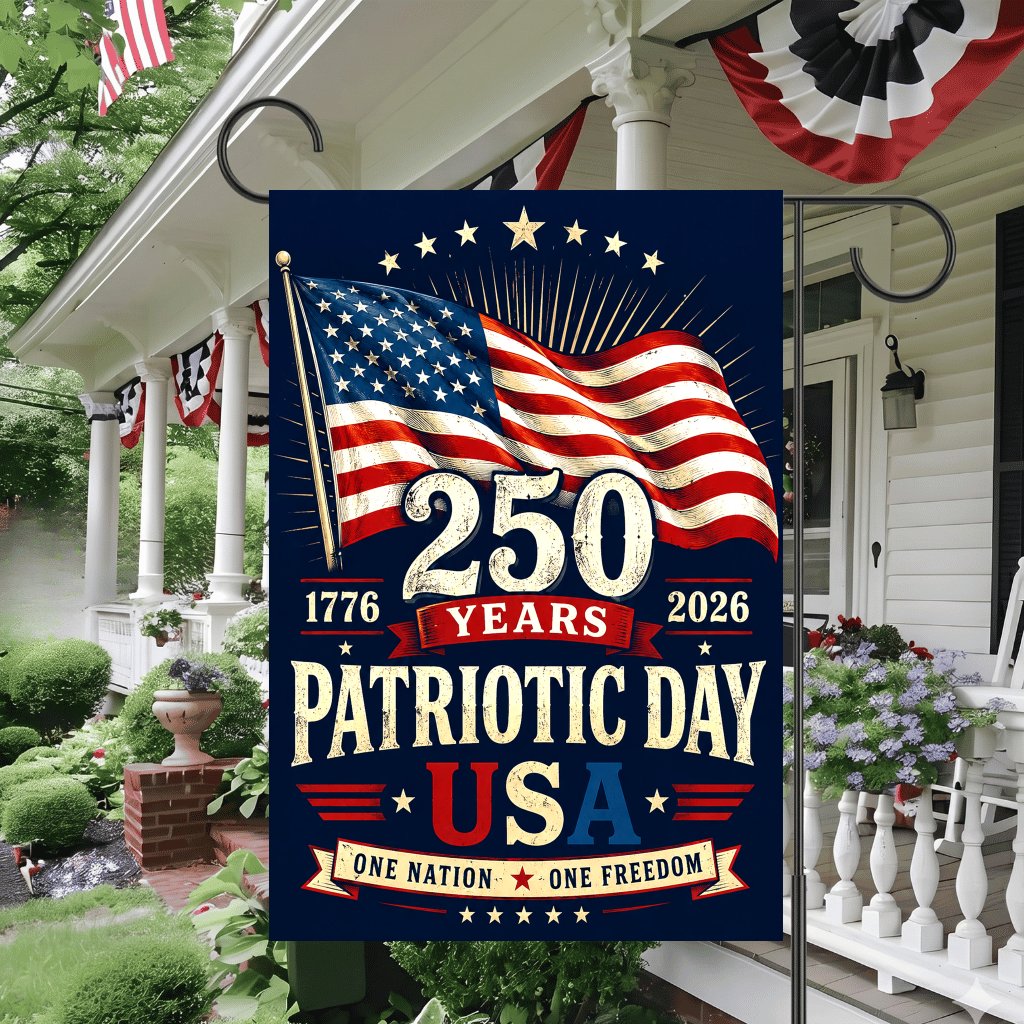250 Years Patriotic Day USA Flag - 4th of July Gift for Him & Her - detail view