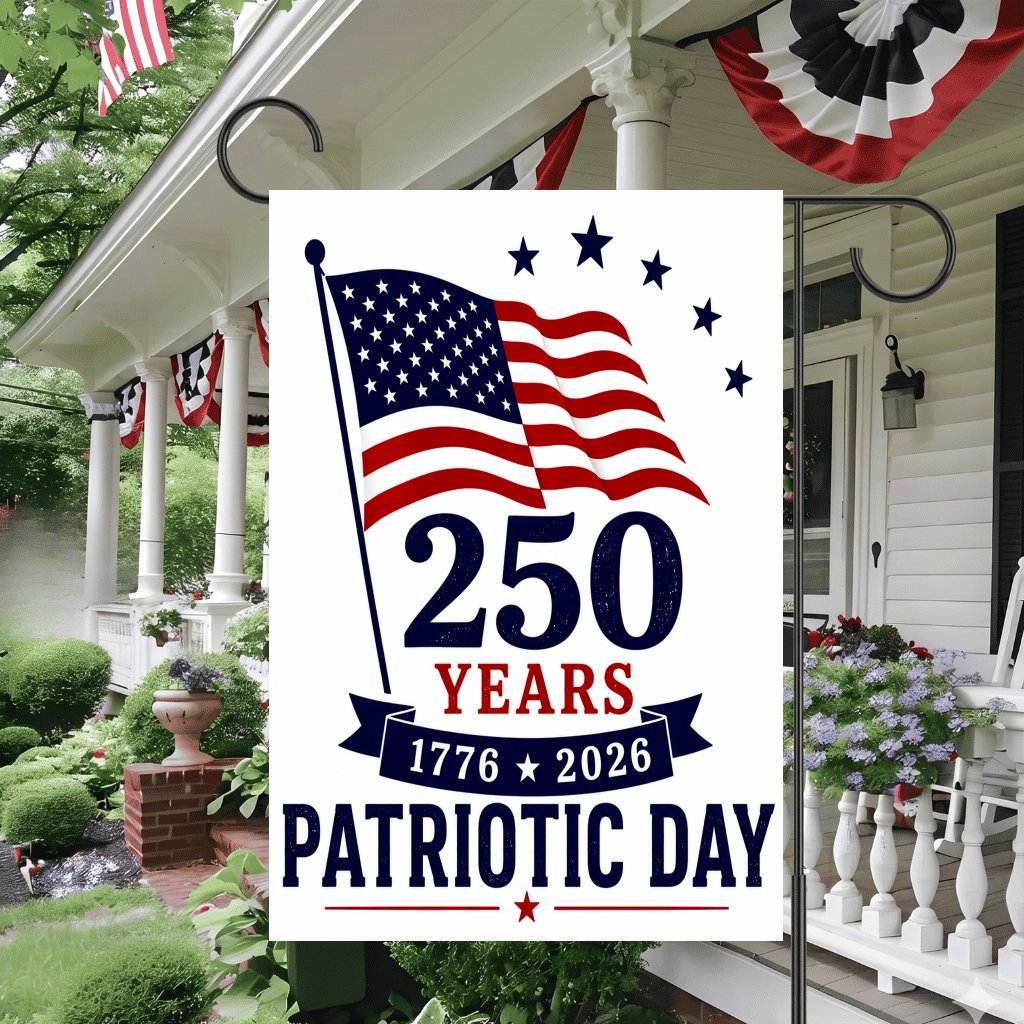 1776 2026 Patriotic Day USA Flag - 250 Years Gift for Him & Her - detail view