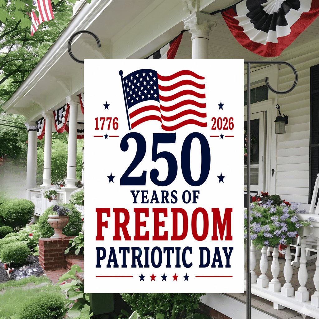 250 Years of Freedom Patriotic Flag - USA Independence Day Gift for Him & Her - detail view