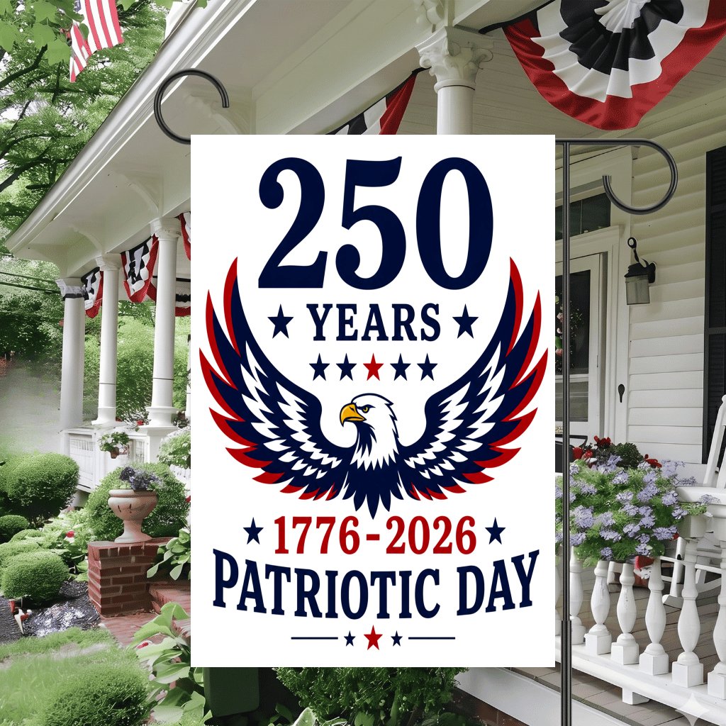 250 Years Patriotic Day USA Eagle Patriotic Flag - Independence Gift for Him & Her - detail view