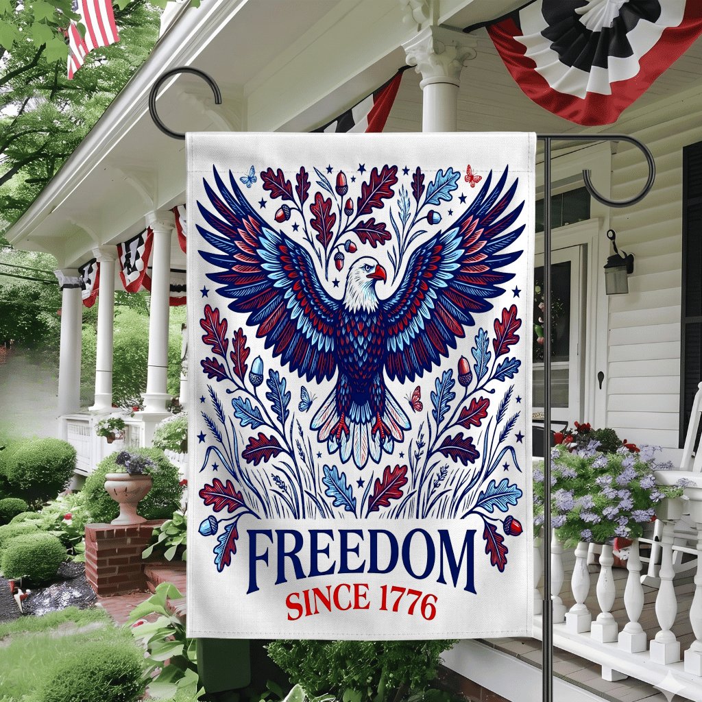 Freedom Since 1776 America Eagle Flag - USA Patriotic Gift for Him & Her - detail view