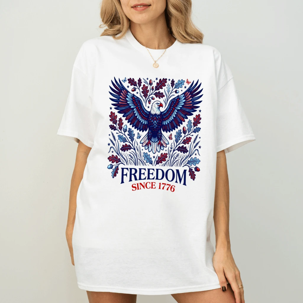 Freedom Since 1776 America Eagle T-Shirt - USA Patriotic Gift for Him & Her - back view