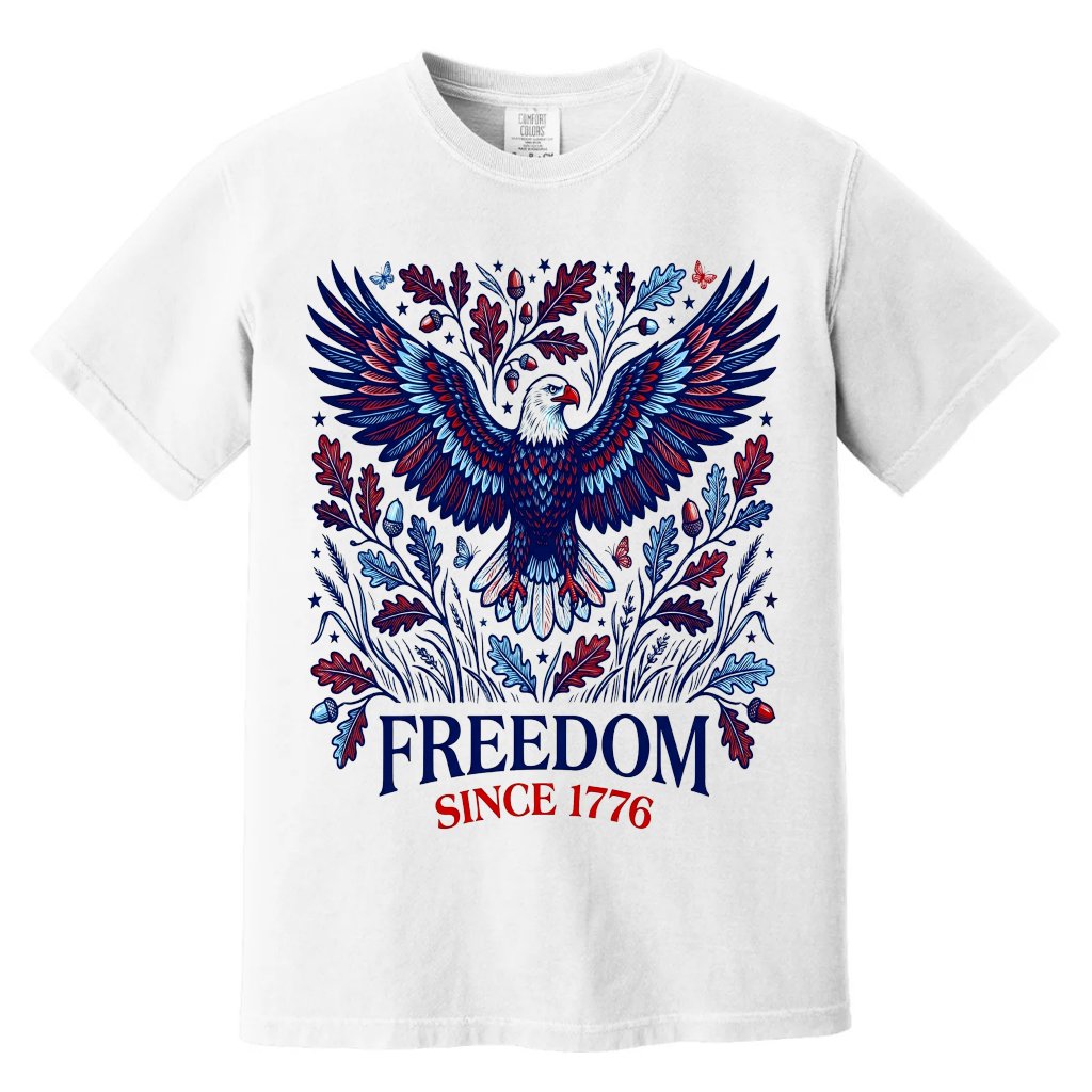 Comfort Colors Freedom Since 1776 America Eagle Shirt - USA Patriotic Gift for Him & Her - front view