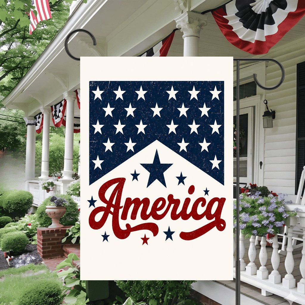Red White Blue America Flag - Ideal 4th of July Patriotic Gift for House Decor - detail view