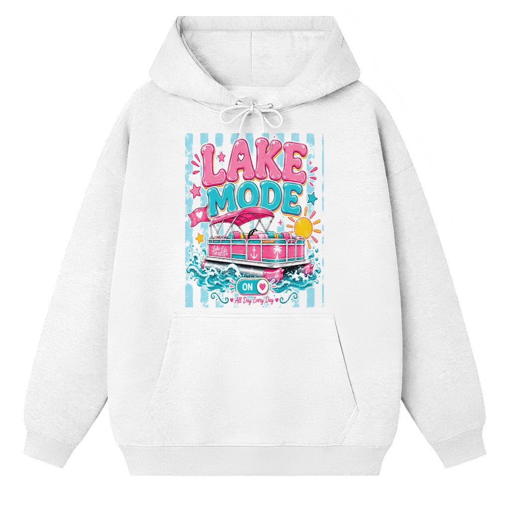 Lake Mode On Summer Hoodie - Summer Vacation Gift for Her - front view