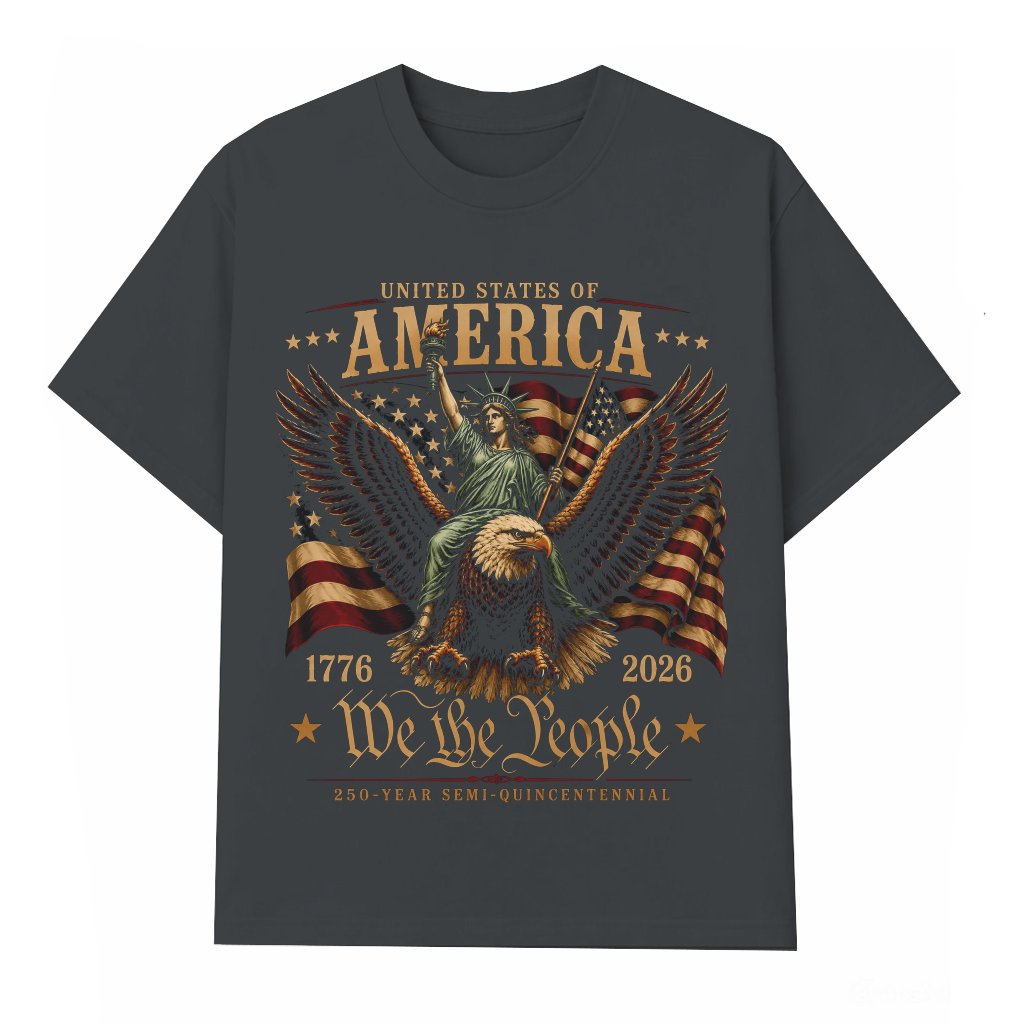 United States of America Eagle T-Shirt - We The People Patriotic USA Liberty Gift for Her - front view