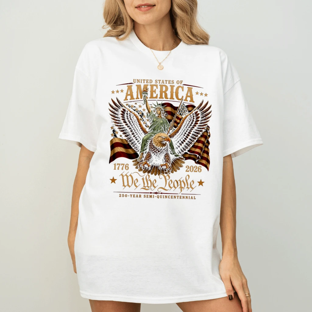 United States of America Eagle T-Shirt - We The People Patriotic USA Liberty Gift for Her - back view