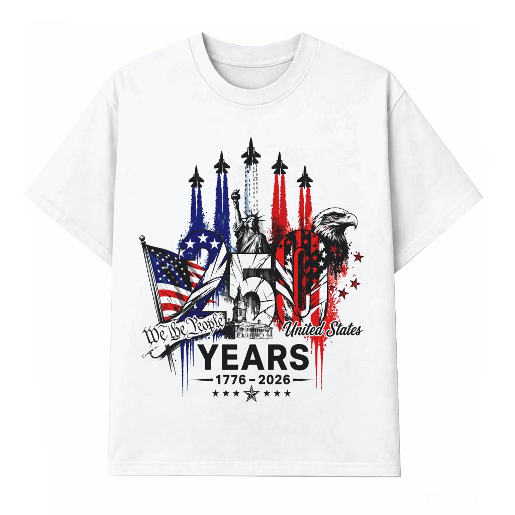 We The People 250 Anniversary USA T-Shirt - 4th of July America Gift for Him & Her - front view