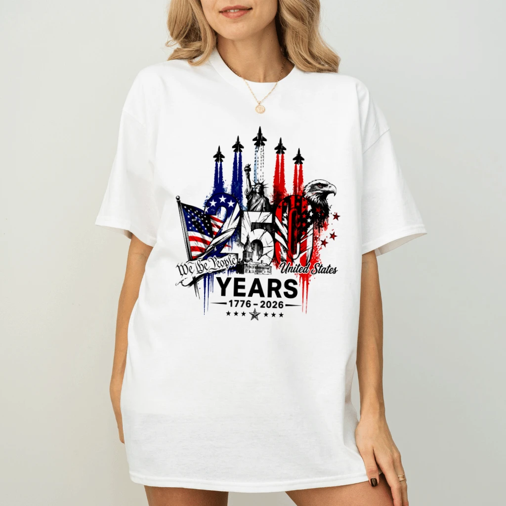 We The People 250 Anniversary USA T-Shirt - 4th of July America Gift for Him & Her - back view