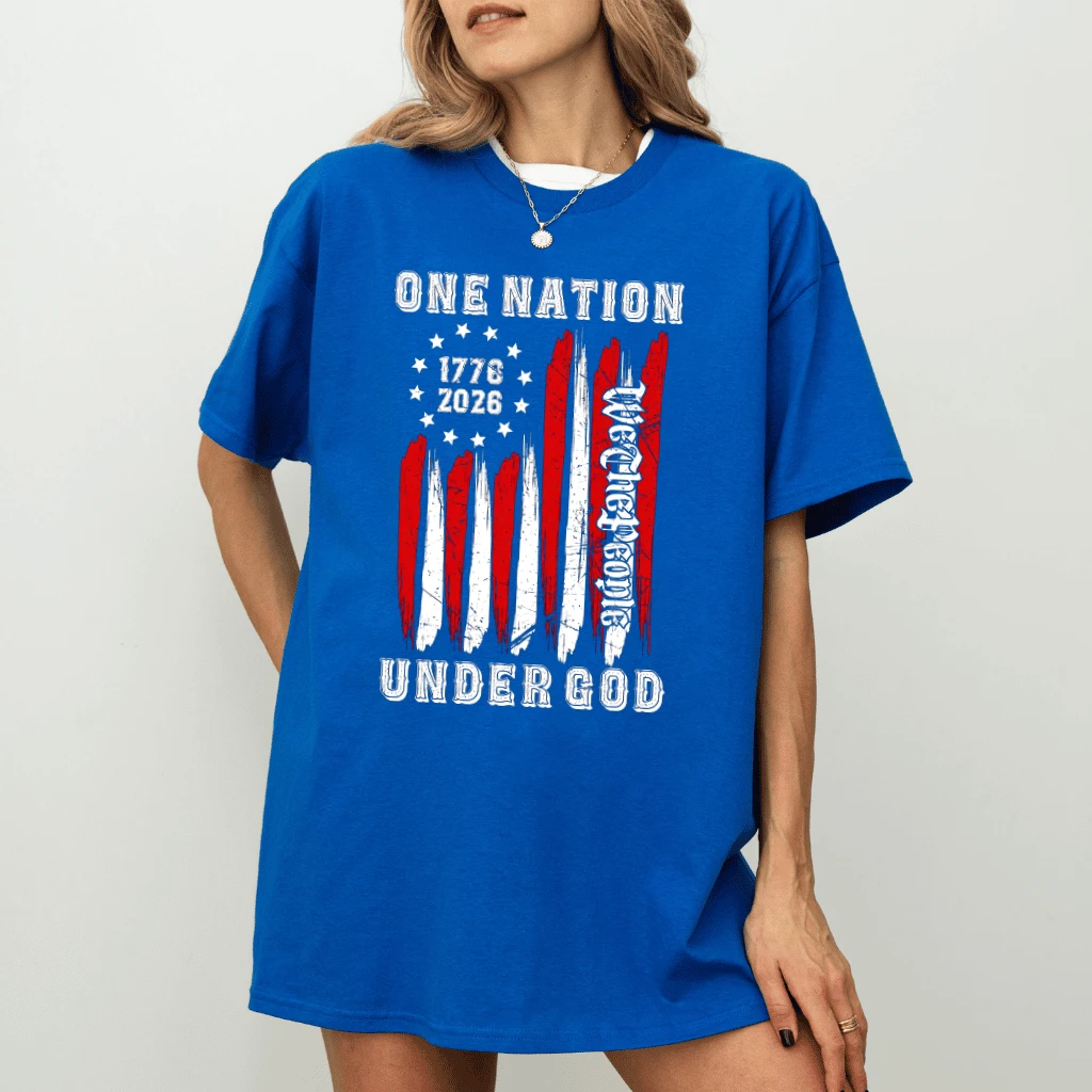 One Nation Under God T-Shirt - America 250th Anniversary Gift for 4th of July Party - back view
