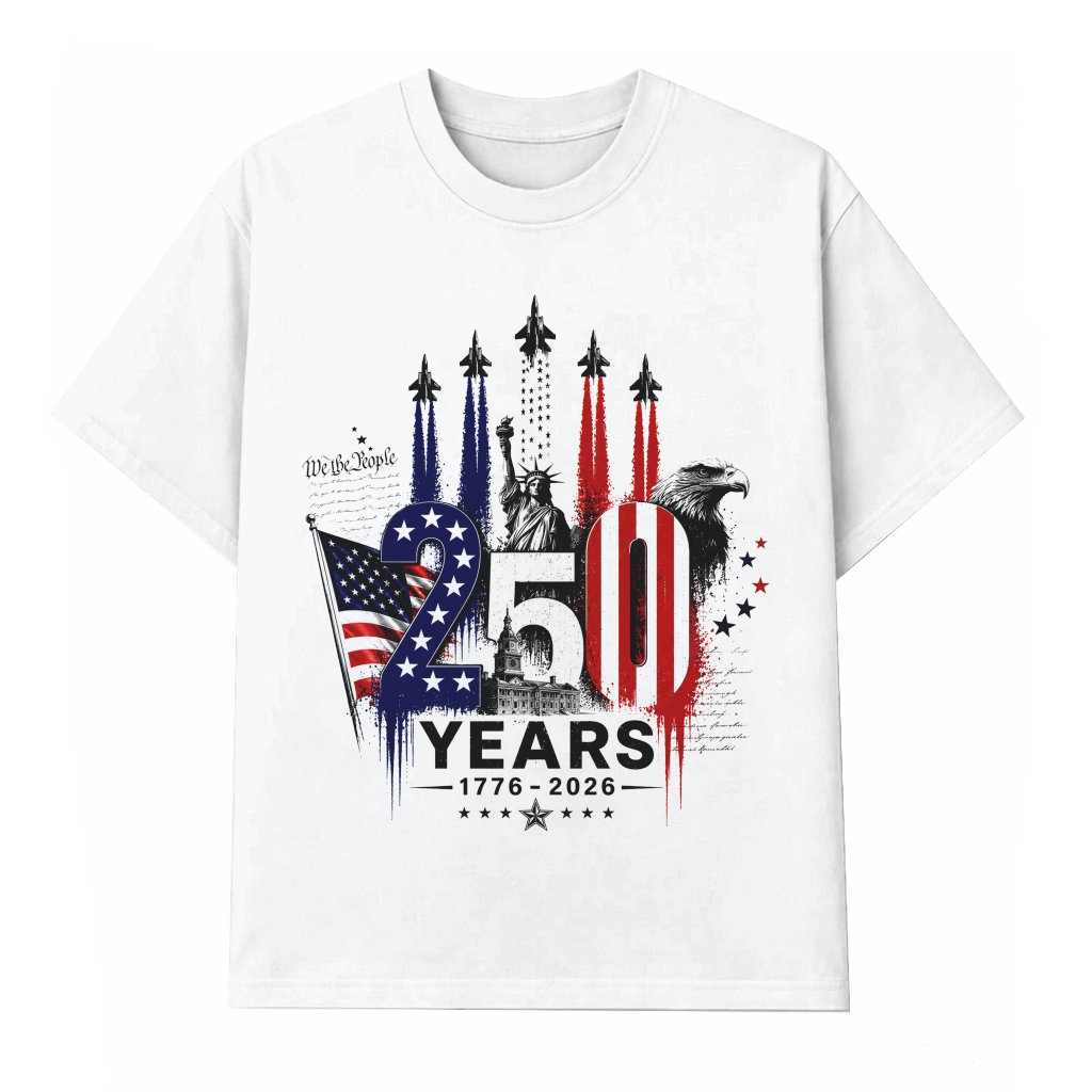 We The People America 250 Shirt - 1776 to 2026 Fighter Jet T-Shirt - 4th of July Gift for Him & Her - front view