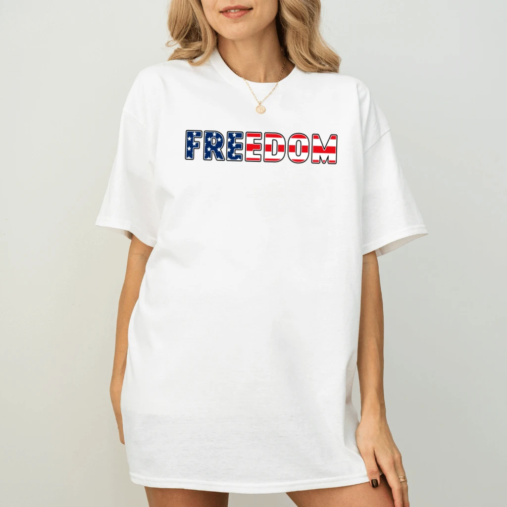 America Flag Freedom T-Shirt - Ideal 4th of July Gift for Him & Her - back view