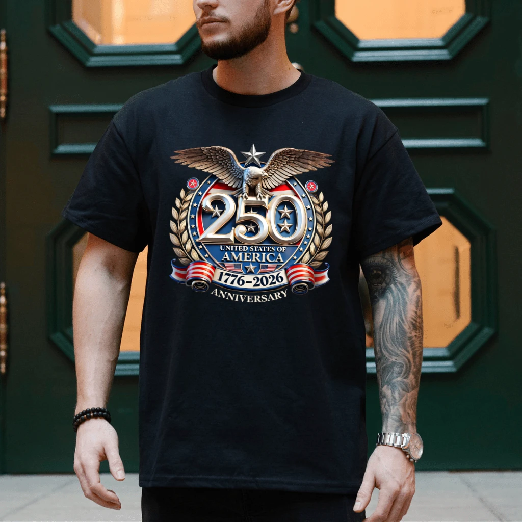Trending USA 250th Anniversary T-Shirt | 1776 2026 Independence Day Gift for Him & Her - back view