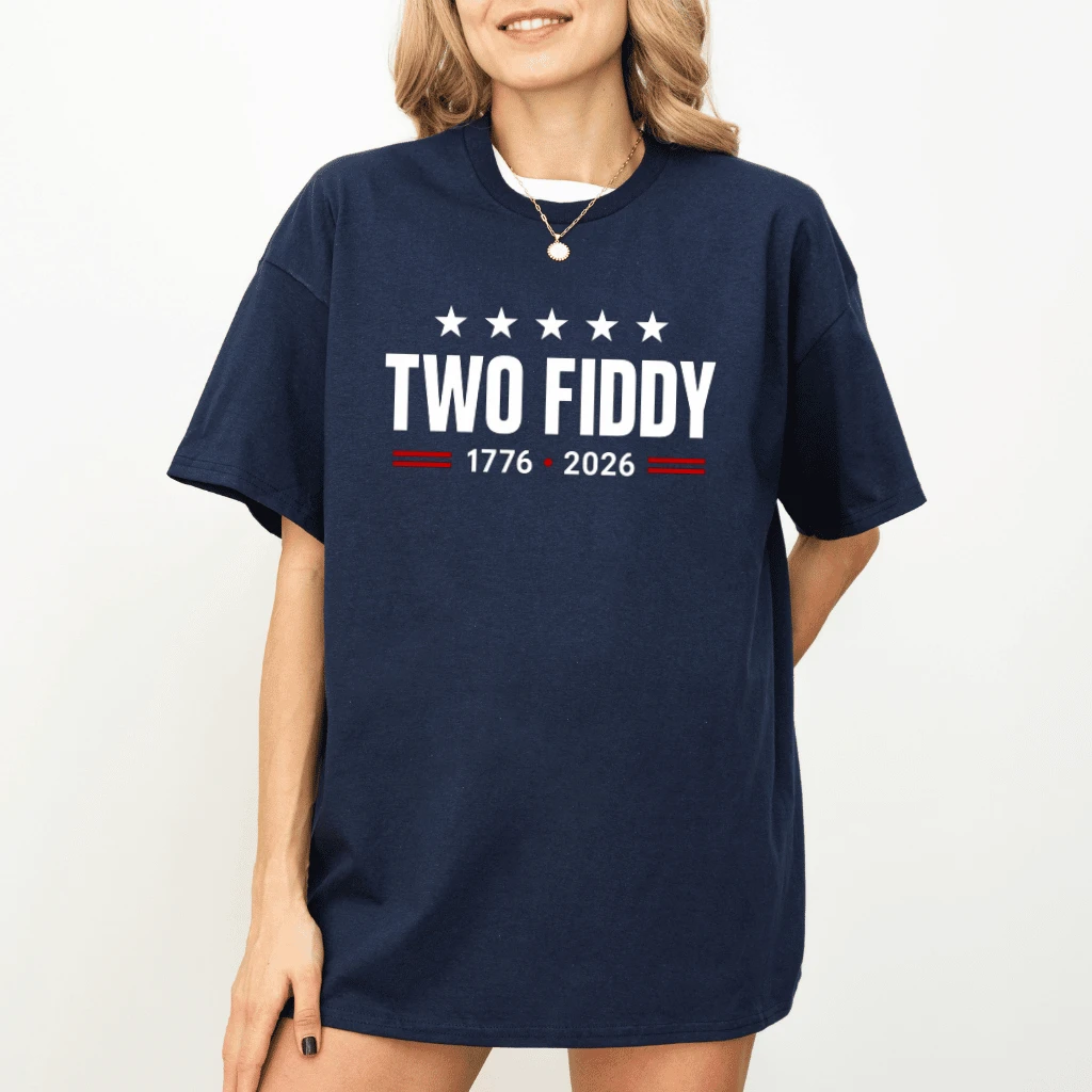 American's Two Fiddy T-Shirt - 1776 2026 Patriotic Gift for Him & Her - detail view