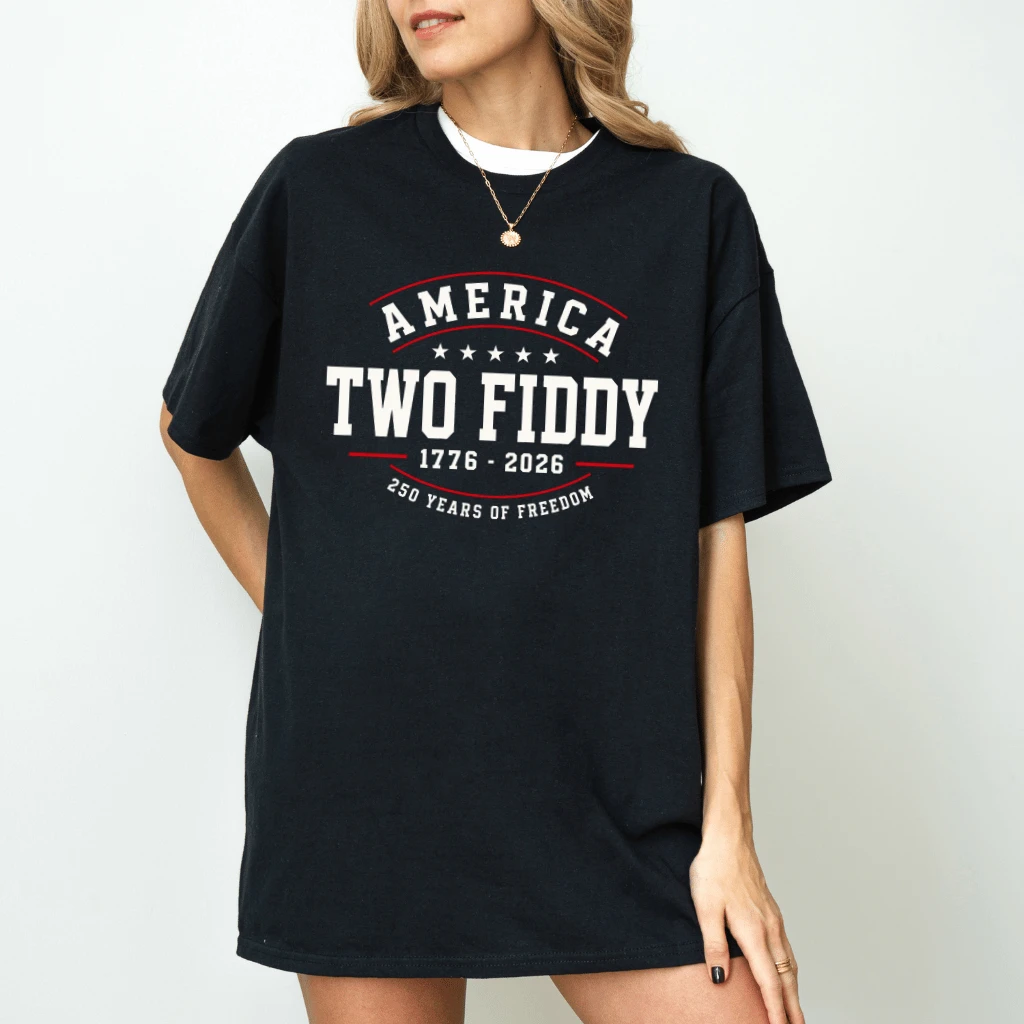 Retro Two Fiddy T-Shirt - Funny America 250th Anniversary Gift for Him & Her - back view
