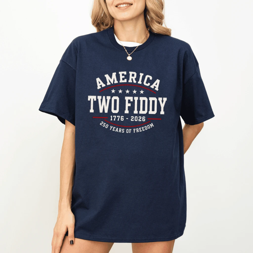 Funny Two Fiddy America 250th Anniversary T-Shirt - Ideal 4th of July Gift for Him & Her - detail view
