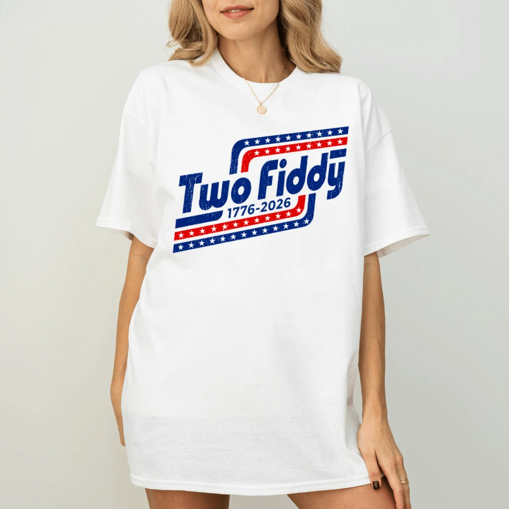 Retro Two Fiddy 1776-2026 T-Shirt - Funny America 250th Anniversary Gift for Him & Her - back view
