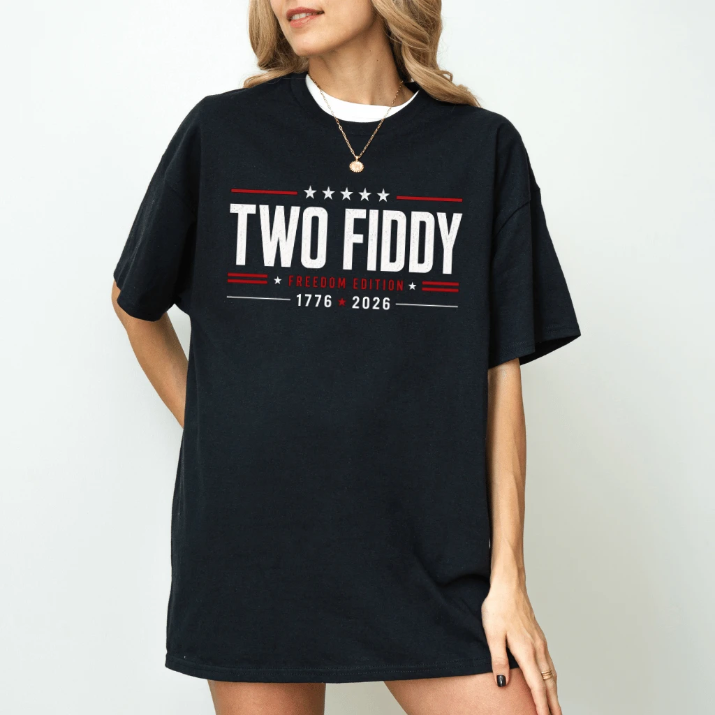 Retro Two Fiddy T-Shirt - 1776 2026 America Independence Gift for Him & Her - back view