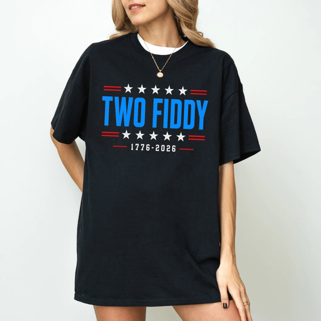 Trendy Two Fiddy T-Shirt - 250 Years of Freedom Gift for Independence Day - back view