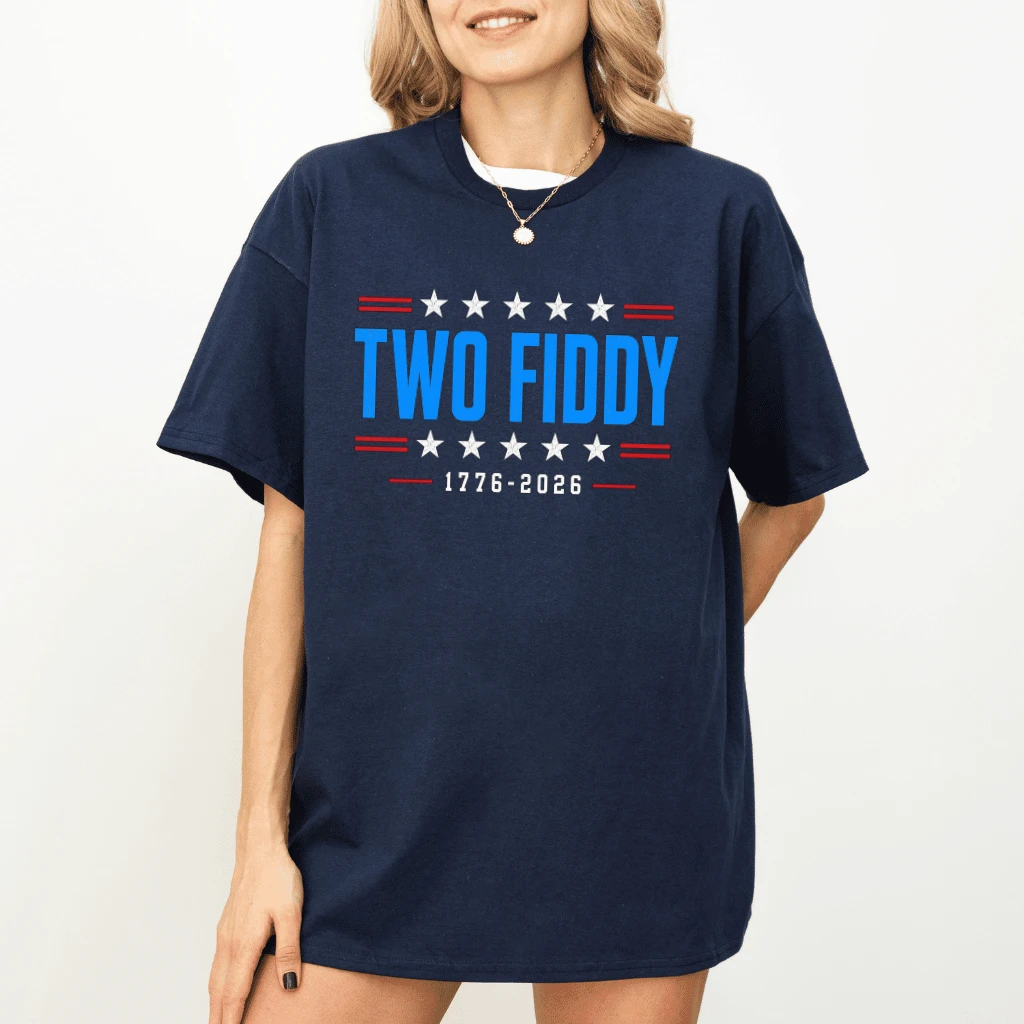 Trendy Two Fiddy T-Shirt - 250 Years of Freedom Gift for Independence Day - detail view