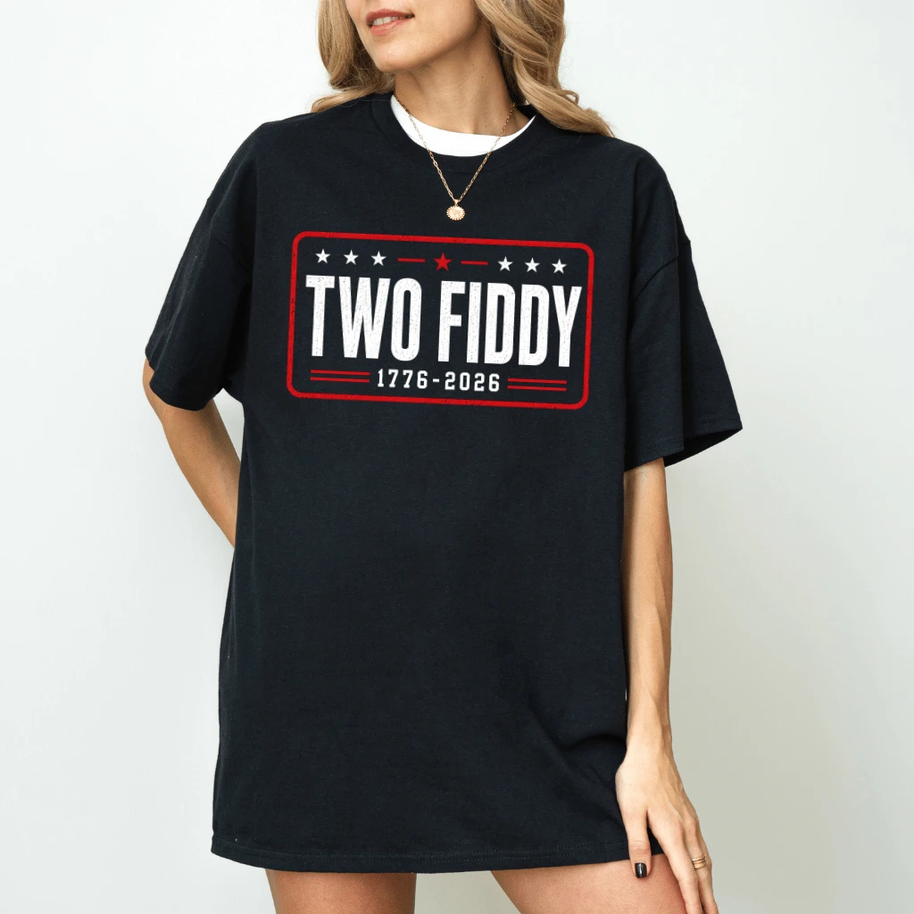 Retro Two Fiddy T-Shirt - Funny 250 Years of Freedom Gift for 4th of July - back view
