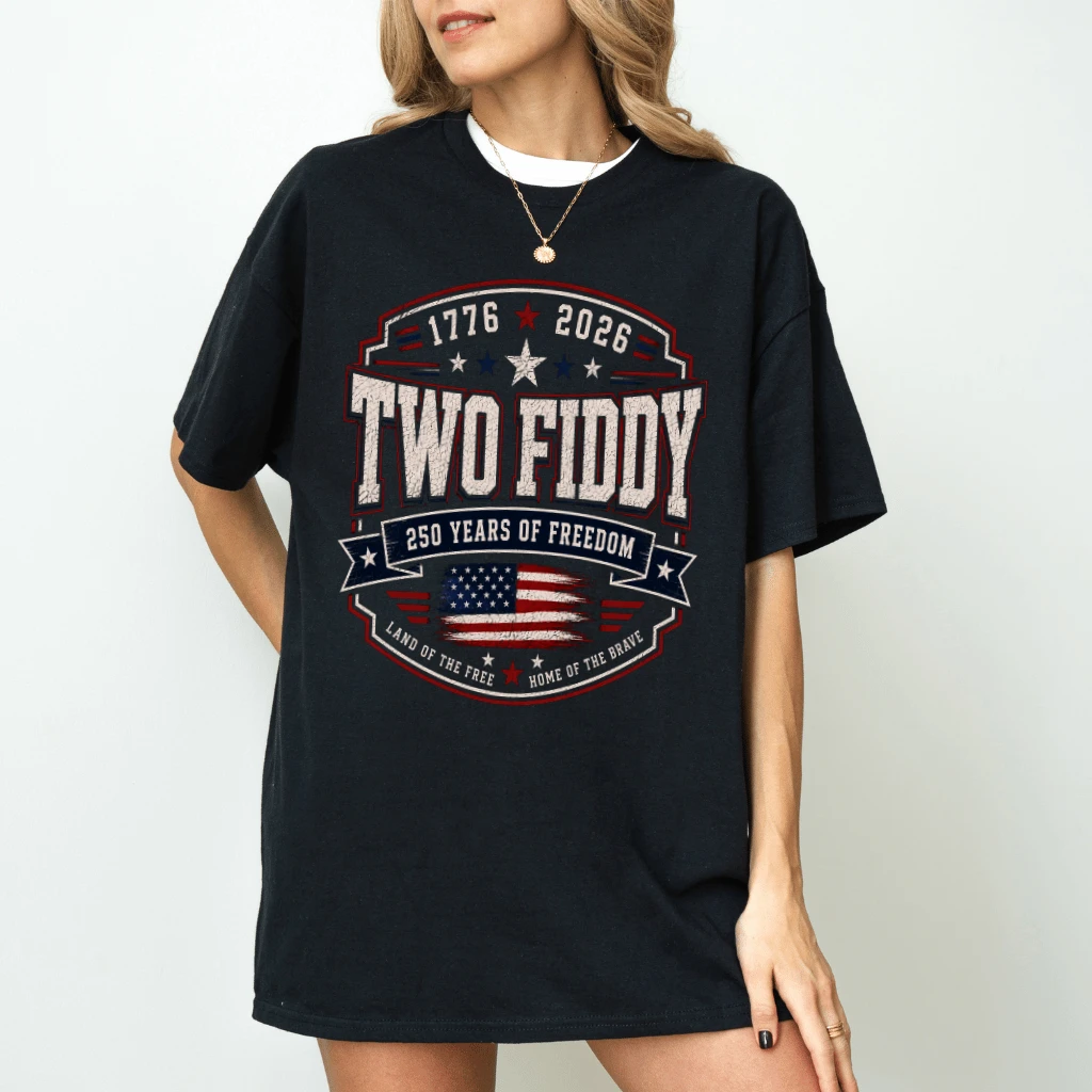 Retro 1776 2026 Two Fiddy T-Shirt - USA Flag 250 Years of Freedom Gift for men women - back view