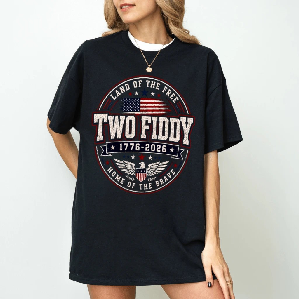 Vintage 1776 2026 Two Fiddy T-Shirt - USA Flag 250th Patriotic Gift for men women - back view