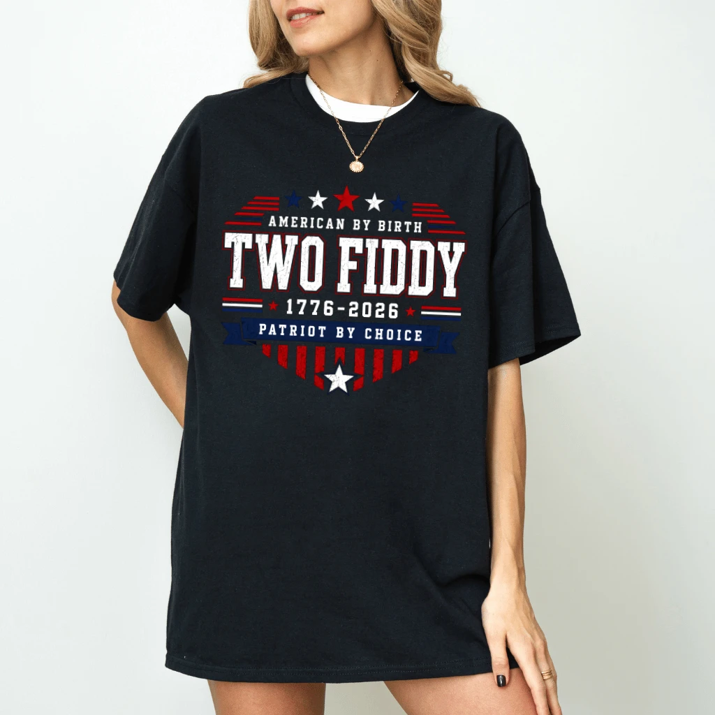 4th of July American Flag Two Fiddy T-Shirt| Patriot By Choice 250 Years Gift for men women - back view