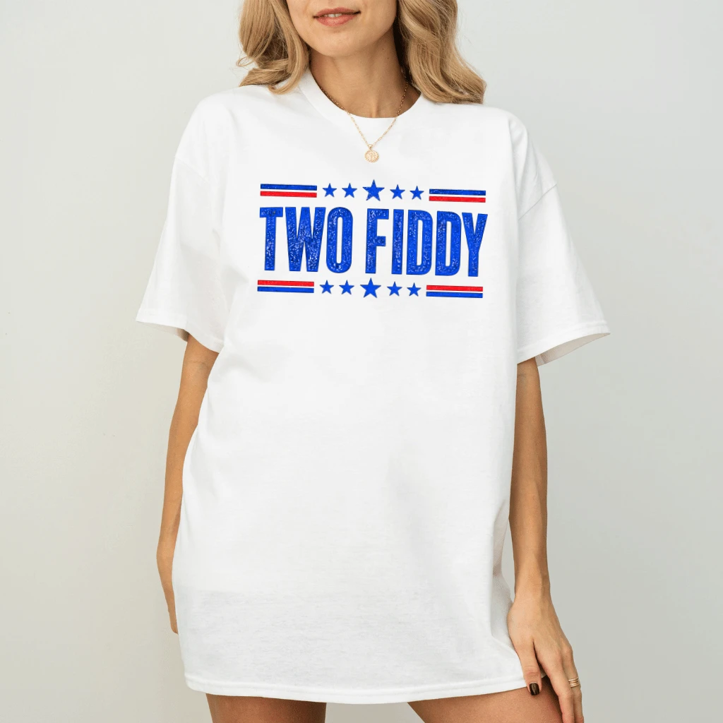 Retro USA Patriotic Two Fiddy T-Shirt| 250th Anniversary Gift for men women - back view