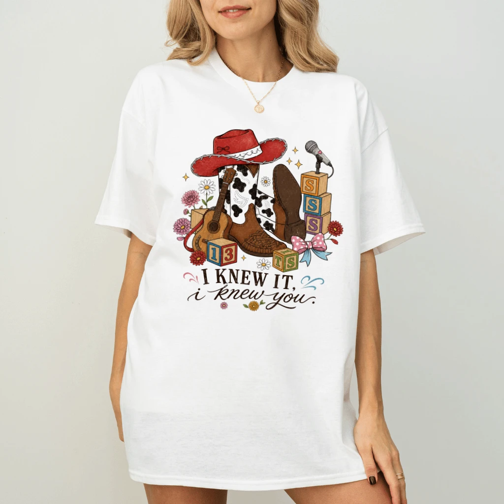 Trendy I Knew It I Knew You Western Cowgirl T-Shirt| Funny Gift for Western Country Music Lover - back view