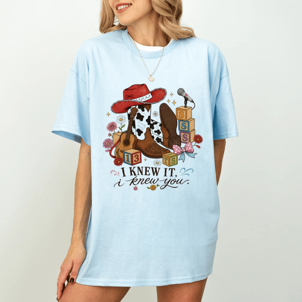 Trendy I Knew It I Knew You Western Cowgirl T-Shirt| Funny Gift for Western Country Music Lover - detail view