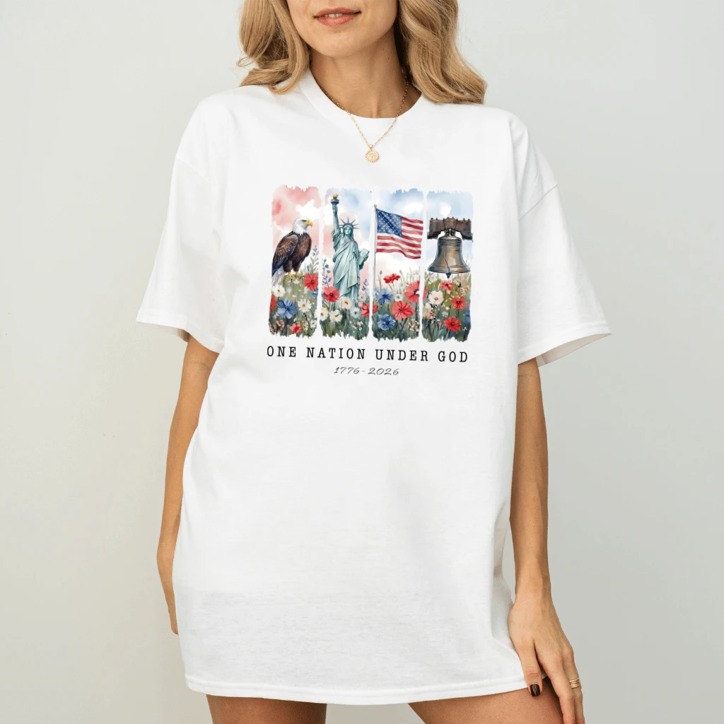 One Nation Under God T-Shirt| America 250 Anniversary Patriotic Christian Gift for men women - back view