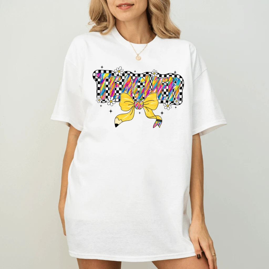 Funny Teacher Life T-Shirt for women| Cute Back To School Gift for Teachers - back view