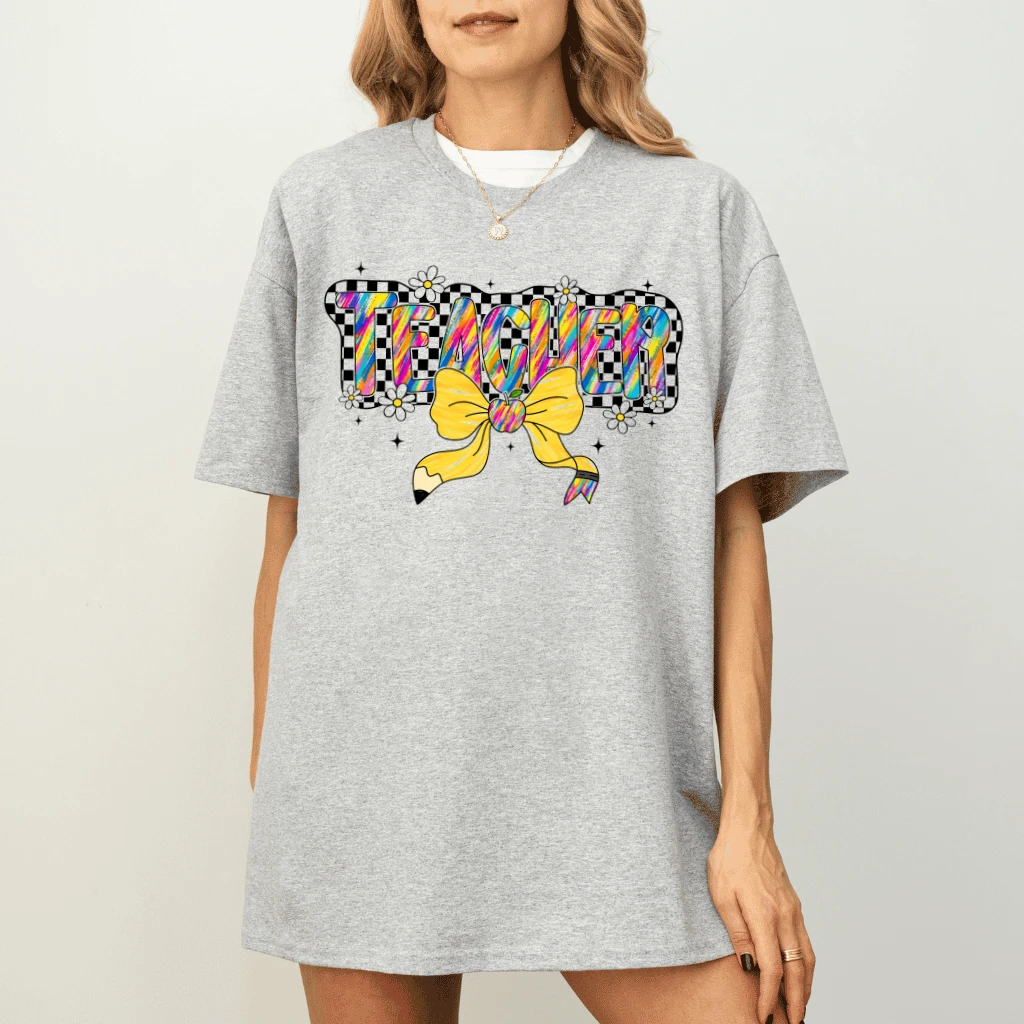 Funny Teacher Life T-Shirt for women| Cute Back To School Gift for Teachers - detail view