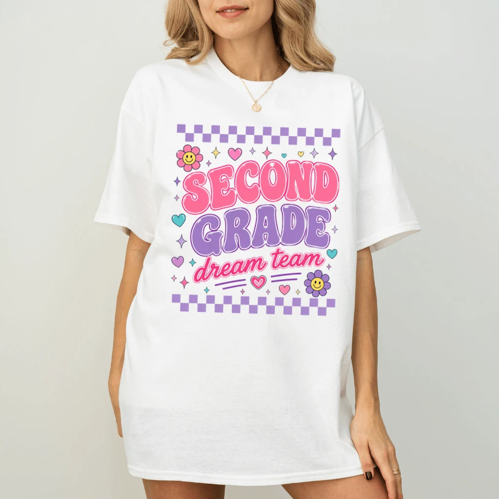 Cute Second Grade Dream Team T-Shirt| Back to School Gift for 2nd Grade Teacher Team - back view