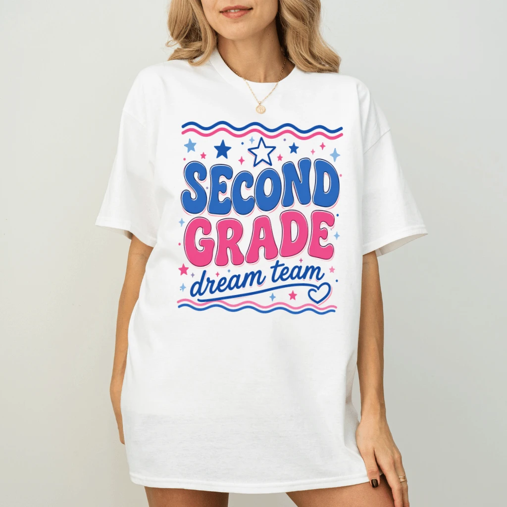 Funny Second Grade T-Shirt| Cute Back To School Gift for 2nd Grade Teacher Team - back view