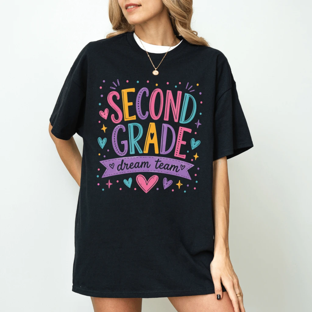 Trendy Second Grade T-Shirt- Cute Back To School Gift for Her - detail view
