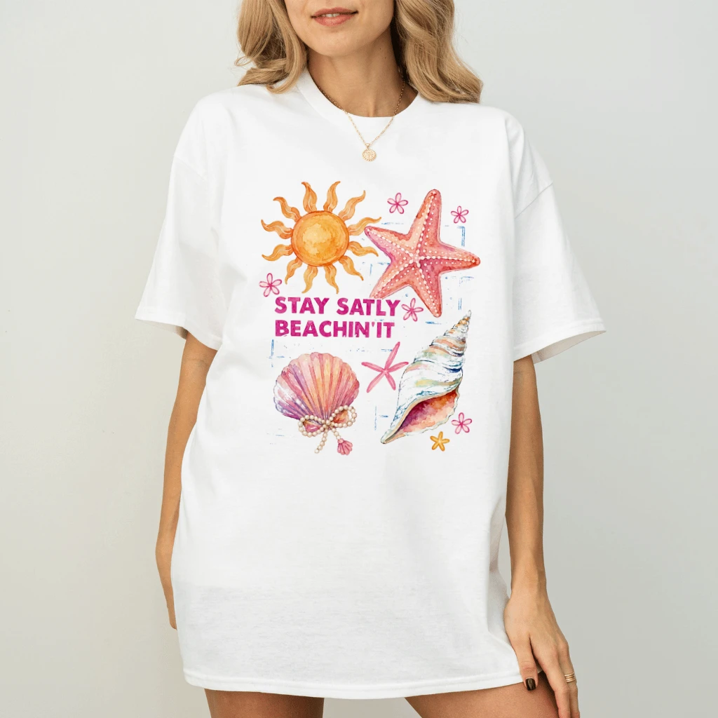 Stay Salty Beachin It Coastal Summer T-shirt| Cute Summer Outfit for women - back view
