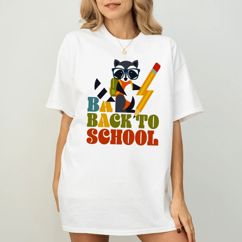 Back To School Raccoon T-Shirt| Cute First Day of School Student Gift for Raccoon Lovers - back view