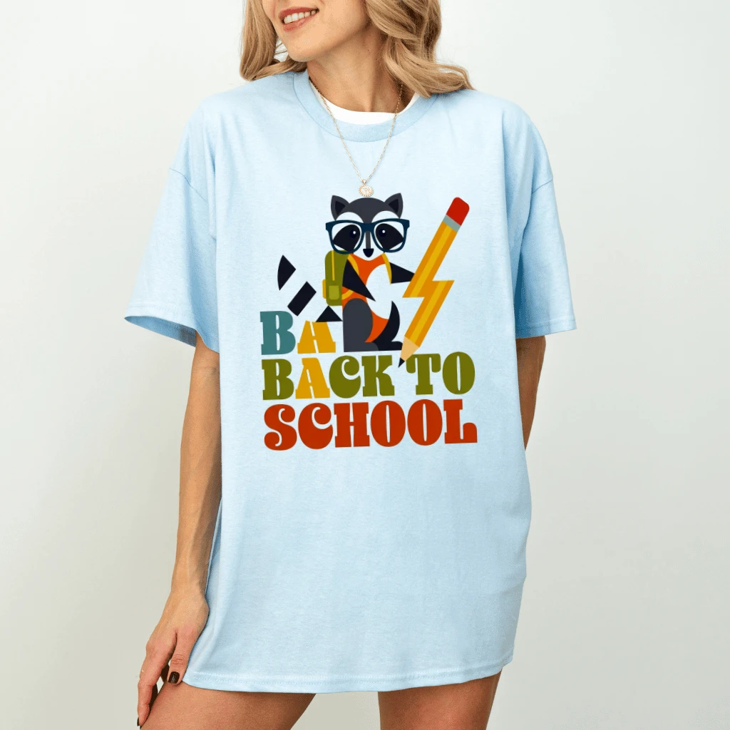 Back To School Raccoon T-Shirt| Cute First Day of School Student Gift for Raccoon Lovers - detail view
