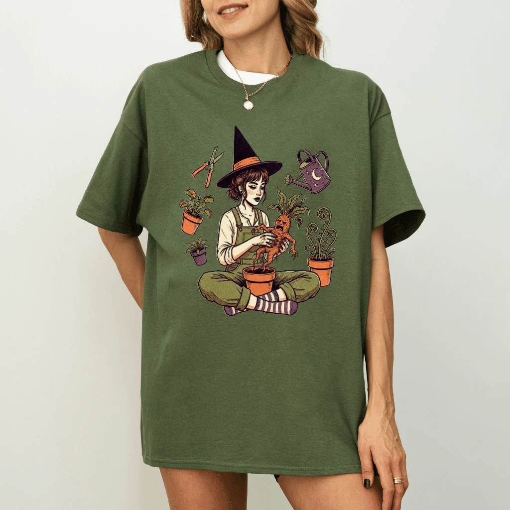 Gardening Halloween Witch's Garden T-shirt for women| Cute Halloween Gift for Witches Lovers - back view