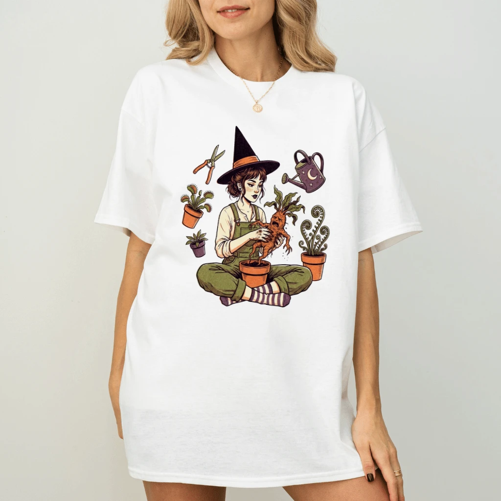 Gardening Halloween Witch's Garden T-shirt for women| Cute Halloween Gift for Witches Lovers - detail view