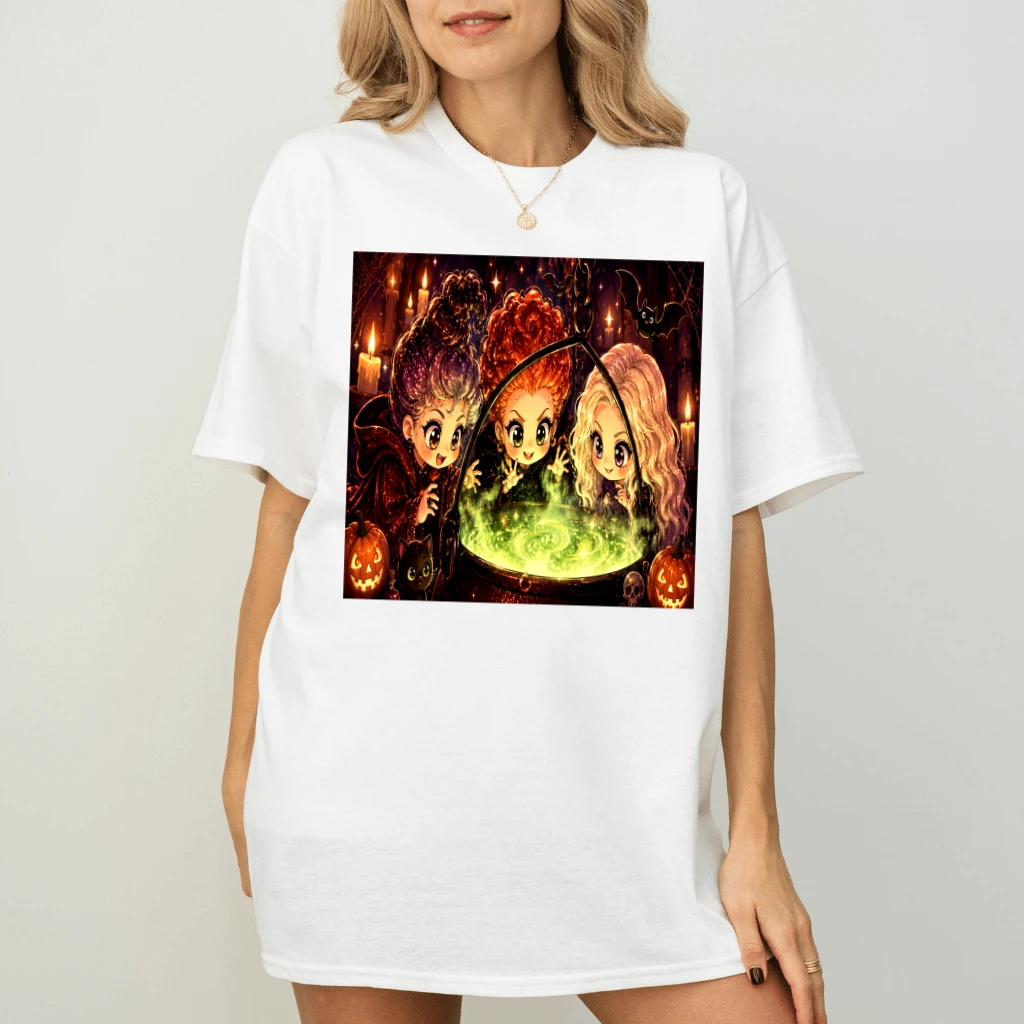 Hocus Pocus Halloween Witches T-shirt| Funny Halloween Party Gift for Her - detail view