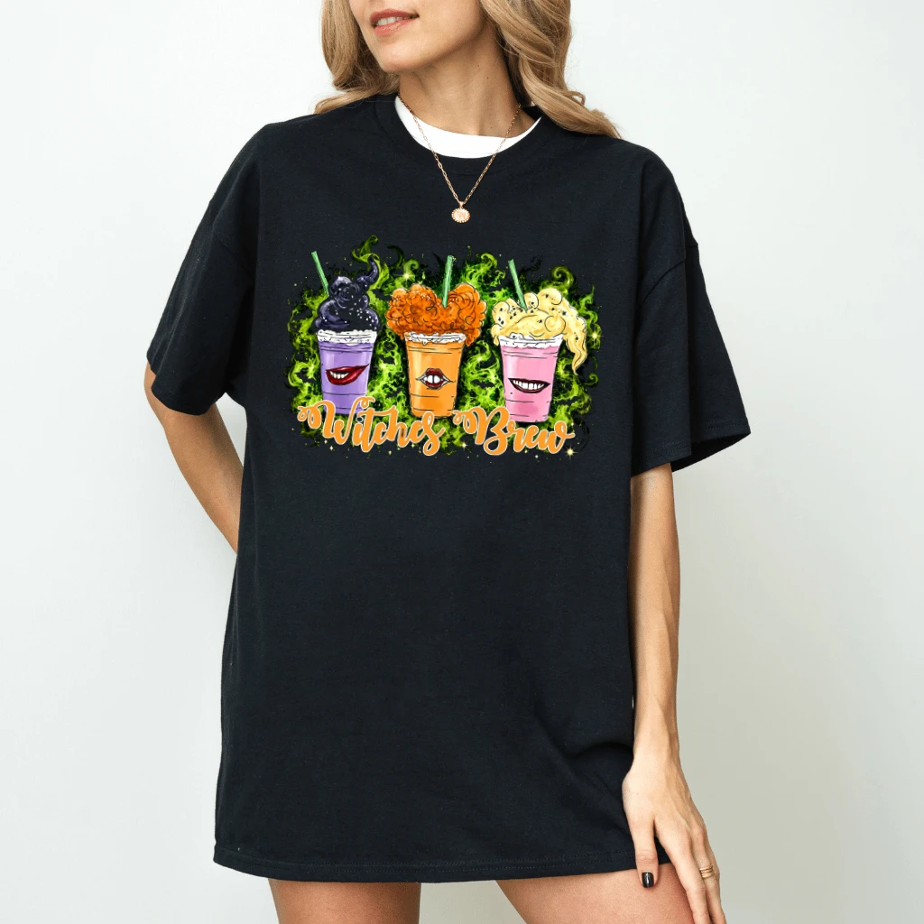 Hocus Pocus Halloween Witches Brew T-shirt| Funny Halloween Gift for Her - back view