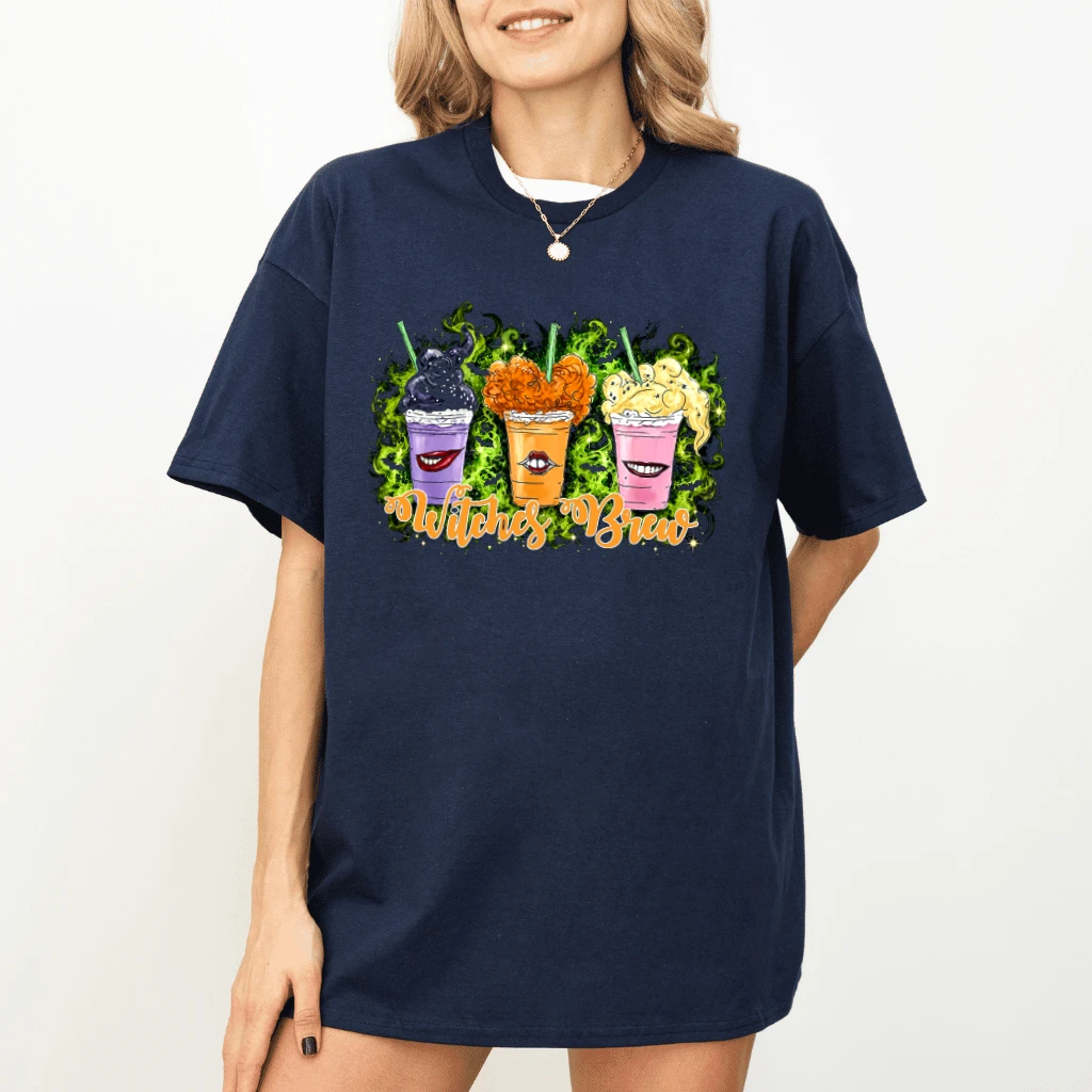 Hocus Pocus Halloween Witches Brew T-shirt| Funny Halloween Gift for Her - detail view