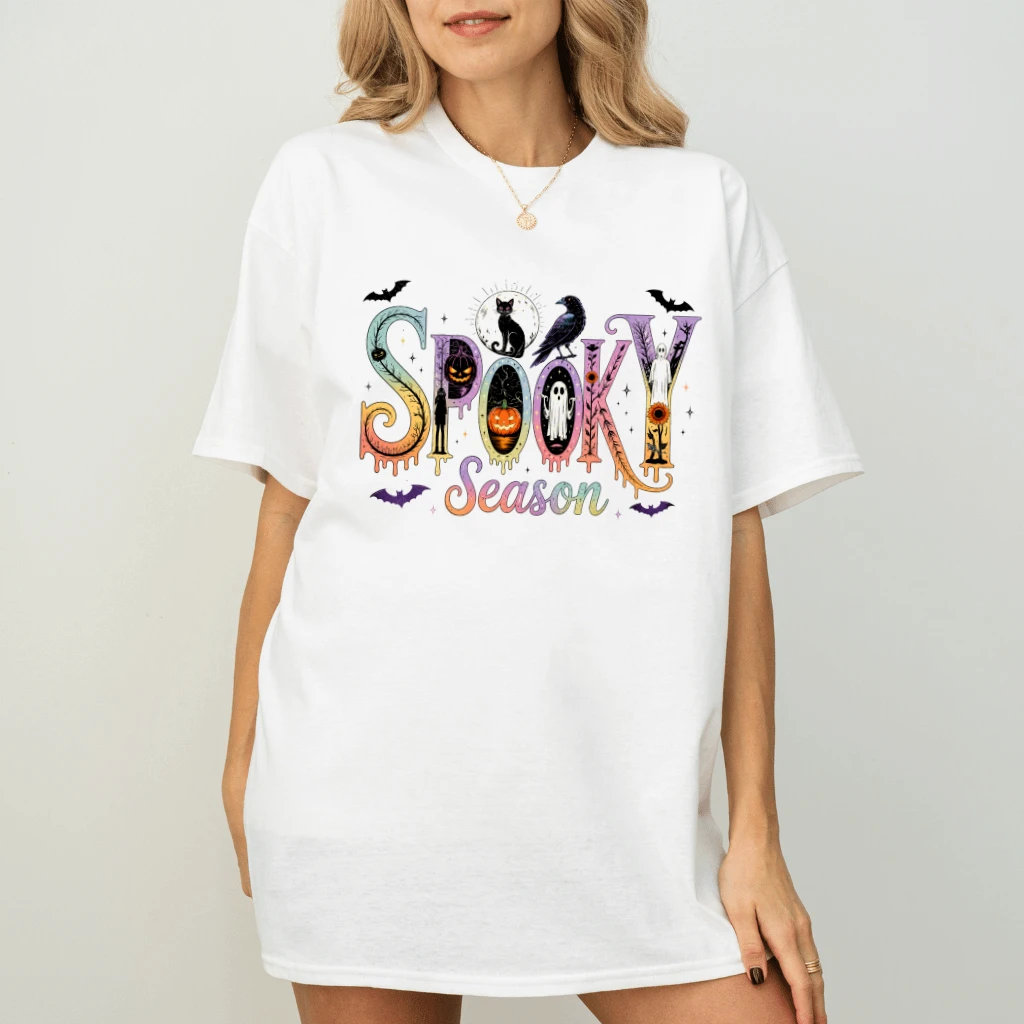 Spooky Season Halloween T-shirt| Funny Halloween Gift for Her - back view
